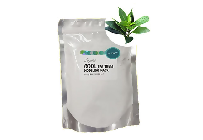 Натуральную альгинатная маска для лица из Кореи с чайным деревом Lindsay Crystal Cool (Tea Tree) Modeling Mask Pack купить в Москве и Московской области. Crystal green tea modelling mask