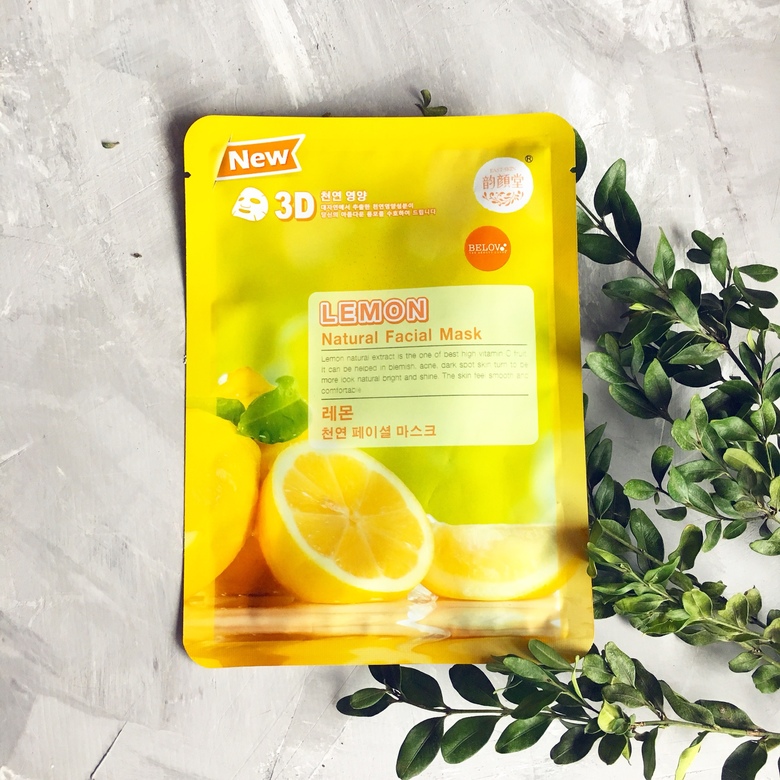 Тайская тканевая маска для лица с лимоном 3D Belov Lemon Natural Facial Mask 38 мл. маска таиланд