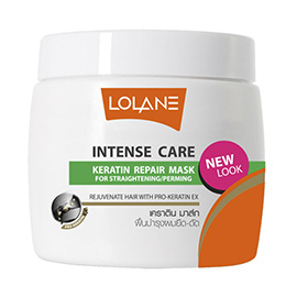 Тайская восстанавливающая маска для волос поврежденных выпрямлением и завивкой Lolane Intense Care Keratin Repair Mask For Straightening Perming 200 гр