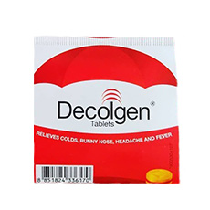 Тайские таблетки против гриппа, простуды, насморка и температуры Decolgen Tablets 4 шт. ТАЙ