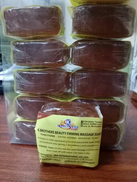 Тайское натуральное антицеллюлитное массажное мыло K.Brothers Beauty Firming Massage Soap 30 гр. мыло из таиланда
